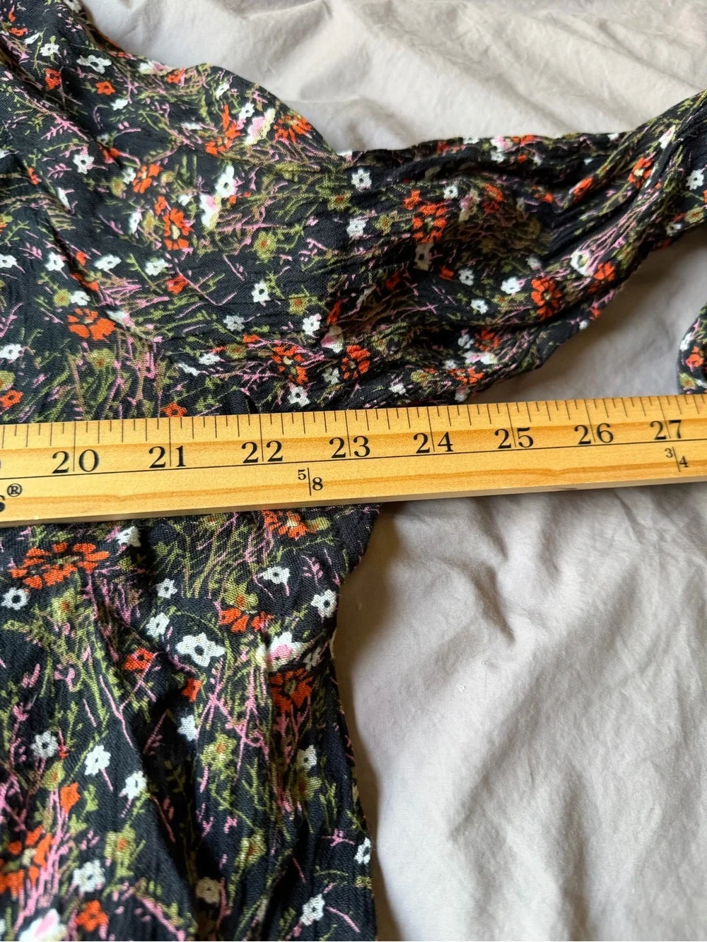 Ulla Popken Womens Floral Dress Size 16/18 Black Fall Boho Whimsigoth Dark Fairy